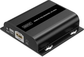 DIGITUS HDMI PoE IP ilgintuvas DS-55353 - UHD 4k 60Hz - HDMI 2.0 - Iki 120 m atstumas - Imtuvas - "taškas-daug taškų" - CAT 6 - Juodas