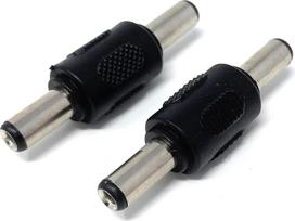 DRUT 2 vnt. 5,5 mm x 2,5 mm nuolatinės srovės maitinimo jungties vyriškos ir vyriškos lyties keitiklio kabelio adapteris, juodas