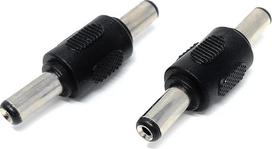 DRUT 2 Stück 5,5 mm x 2,1 mm DC Power Coupler Stecker auf Stecker Geschlecht Wechsler Kabel Adapter, 5,5 mm Außenstecker 2,1 mm Innenbuchse (schwarz)