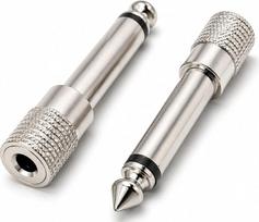 DRUT 2 vnt. 6,35 mm mono jungties kištukas į 3,5 mm stereo lizdą adapterio kabelis konverteris garso adapteris sidabrinis