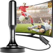 Dvbt2 antenos su vidiniu paviršiumi, Dvbt antenos, Dvb-t2 Zimmerantenne für Fernseher, 360° Allroundempfang, 4K HD vietinis siųstuvas, Magnetfuß 3m Kabel (Schwarzer)