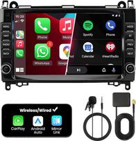 Dvigubas DIN automobilinis radijas su ekranu, skirtas "Mercedes-Benz Vito" W169 W906 W245, belaidis "CarPlay" ir "Android Car", 9 colių automobilinis radijo imtuvas su jutikliniu ekranu, 4GB + 64GB, "Bluetooth" 5GHz "WiFi" DAB+ FM AUX GPS