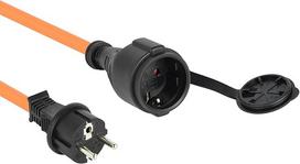 Electraline 01674 IP44 prailginimo kabelis 10 m specialus lauko kabelis AT-N07V3V3-F 3G1.5, gali būti naudojamas iki -35 °C, atsparus alyvai ir UV spinduliams, itin atsparus trinčiai, su įžeminimo kontaktiniais lizdais