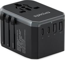 EPICKA kelioninis adapteris visame pasaulyje, universalus 17 W kelioninis kištukinis adapteris, tarptautinis kištukinis lizdas su 2 USB A ir 2 USB C, skirtas Vokietijai, JAV, Jungtinei Karalystei, Japonijai, Tailandui, Australijai TA-104e
