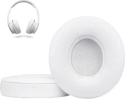 Ersatzpolster für Beats Solo 2 Solo 3, Ersatz-Ohrpolster mit langsamer Rückprallung, Memory-Schaum, weiches Protein-Leder, Ohrpolster mit hoher Dichte, Geräuschisolierung für kabellose Kopfhörer, Weiß