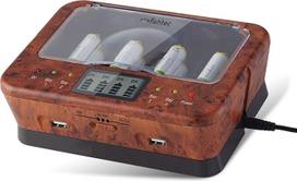 FISHTEC - Universalus C/D/AA/AAA/6LR61 NiCd NiMh + ALCALINES (Loupe d'orme) įkroviklis