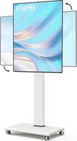 FITUEYES televizoriaus stovas 32-75 colių plazminiams / LCD / LED televizoriams skirtas riedantis televizoriaus vežimėlis Grindų stovas su ratukais Reguliuojamas aukštis, pasukamas iki 40 kg VESA 600 x 400 mm