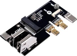GeeekPi Micro HDMI auf HDMI Multifunktions-Adapter für Raspberry Pi 5, mit PCIe 3.0x1 M.2 Steckplatz, unterstützt M.2 NVMe SSD 2230 2242