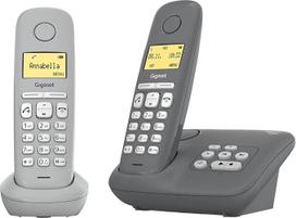 Gigaset A280A Duo DECT belaidis telefonas su atsakikliu ir 2 racijomis geriausiam bendravimui su dideliu grafiniu ekranu, viengubas, pilkas