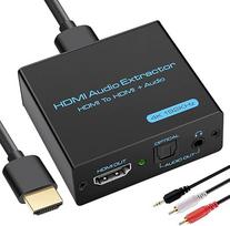 HDMI garso ekstraktorius 4K x 2K@30Hz HDMI į optinį Spdif Toslink ir 3,5 mm L/R stereo garso keitiklį, palaiko DTS-HD/3D/Blue-Ray/Dolby-AC3/PS3/PS4/HDTV