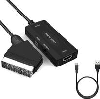 HDMI ir Scart keitiklis HD 1080P su kabeliais, HDMI įvesties ir išvesties Scart vaizdo garso keitiklis NTSC/PAL