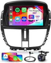 Hodozzy 2G + 64G "Android" automobilinis radijas "Peugeot 207 2006-2015" su belaidžiu "Carplay" "Android Car Mirrorlink", automobilinis radijas su 2 DIN 7 colių jutikliniu ekranu, navigacija, "WiFi", "Bluetooth", DSP, FM/RDS radijas su atbulinės eigos kam