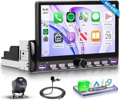 Hodozzy 4GB+64GB Android Autoradio 1 Din mit Wireless Carplay Android Auto, 7 Zoll IPS Touchscreen Klaviertasten Autoradio mit Navi WLAN, DSP, Bluetooth, Mirror Link, SWC, FM/RDS, USB Type C+ Kamera