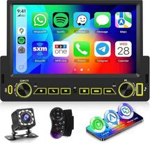 Hodozzy Automobilinis radijas 1 DIN su belaidžiu "CarPlay" ir "Android Car", radijas 1 DIN 7 colių jutiklinis ekranas su "Bluetooth" laisvų rankų sistema, "Mirror Link", FM skaitmeninis medijos imtuvas EQ Type-C/USB/AUX atbulinės eigos kamera
