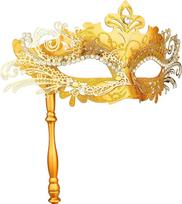 Hoshin Mardi Gras Deecorations Venecijos kaukė su lazdele moterims