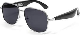 IA prijungti akiniai Aviator stiliaus Unisex skambinimo muzika Balso vertimas Bluetooth IP65 vandeniui atsparus ultralengvas 20g juodas