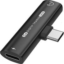 INF USB-C-3,5 mm adapteris ausinėms ir įkrovikliui, skirtas įrenginiams su USB-C moteriškos lyties 2 colių jungtimi 1 x adapteris ausinėms ir įkrovimui (juodas)