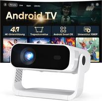 Integruota išmaniojo mini projektoriaus programėlė, "Android 14", palaiko 1080P ir 4K dekodavimą, automatinis geometrijos koregavimas, "WiFi 6" ir BT5.2, 4K namų kino projektorius mobiliajam telefonui/HDMI/PC