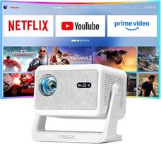 Išmanusis mini projektorius 4K [oficialios programos] VISSPL 2600ANSI 4K namų kino ir lauko projektorius, automatinis fokusavimas/trapezoidinė korekcija, "WiFi6 Bluetooth" Full HD 1080P vaizdo projektorius mobiliajam telefonui/kompiuteriui
