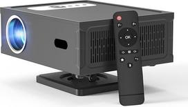 Išmanusis projektorius "Full HD 1080P" palaiko 4K, 4K projektorius su "WiFi 6 BT 5.0" ir 360° nuimamu stovu, mini projektorius 4K su automatiniu horizontaliu trapecijos koregavimu ir nuotoliniu fokusavimu