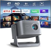 Išmanusis projektorius "WiFi6" "Bluetooth" projektorius Mažas Full HD 1080P, VISSPL palaiko 4K vaizdo projektorių