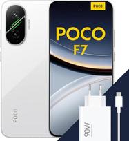 Išmanusis telefonas "Poco F7", 12+512GB, mobilusis telefonas su "Android", baltas, pavyzdinis "Snapdragon 8s Gen 4", 6500 mAh baterija, 50 MP "Sony" fotoaparatas su OIS, 6,83 colių 1,5K 120 Hz AMOLED ekranas