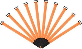 išteklių žemėlapis Tvirtinimo kablys ir kilpa Kabelbinder 40,6 x 2,5 cm, wiederverwendbar, mit Schnalle, verstellbarer Mehrzweck-Drahtgurt für Kabelmanagement, Orange, 10 Stück