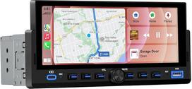 Junsun Carplay Radio 1 Din mit Rückfahrkamera, wiless Carplay, Android Auto, 6,86 colių jutiklinis ekranas, navigacija, Bluetooth, Lenkradsteuerung, SD kortelės lizdas, USB jungtis, išorinis mikrofonas