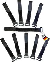Juodi velcro kabelių raiščiai su sagtimi, daugkartinio naudojimo velcro dirželis, 20 mm pločio nailonas su užtraukiamu užtrauktuko maišeliu