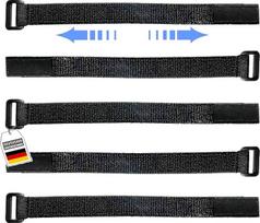 Juodi velcro kabelių raiščiai su sagtimi, daugkartinio naudojimo velcro dirželis, 20 mm pločio nailonas su užtraukiamu užtrauktuko maišeliu