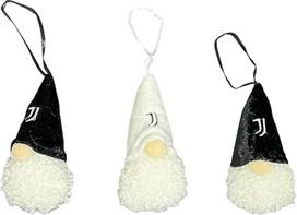 Juventus F.C. | Oficialus Kalėdų eglutės papuošimų rinkinys | 3 dalys | 10 cm | Plastikiniai | Balti/juodi | Įnoringi | Kalėdos