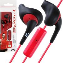 JVC Gumy Sport Binaural Headset with Wireless, Black, Red Headsphones and Micro - Ausinės ir imtuvai (Binaural, ausinės, juodos, raudonos, 200mW, laidinės, 1m)