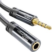 KabelDirekt ausinių prailginimo kabelis, sukurtas Vokietijoje, 2 x 1,5 m (žaidimų ausinių arba ausinių su mikrofonu prailginimo kabelis, TRRS 4 kontaktų, 3,5 mm vyriškos ir moteriškos lyties)