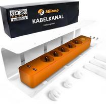 Kabelių kanalas stalui - Kabelių valdymo stalui organizatorius Kabelių valdymo kabelių laikiklis Kabelių dėklas stalui - 43 x 12 x 10 cm - Kabelių krepšys baltas
