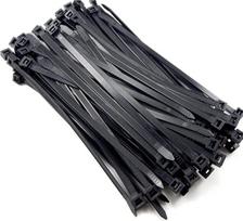 Kabelių raiščiai 400 mm x 7,6 mm, 100 vnt., atsparūs ultravioletiniams spinduliams, itin tvirti, atsparūs 80 kg tempimo jėgai, atsparūs karščiui, patvarūs (juodi)