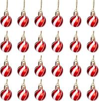 Kalėdiniai baubliai Atsparūs dužimui Raudoni balti saldainiai juostelės Kalėdų eglutės dekoracijos Bauble ornamentai Kamuoliai Kalėdų dekoracijos Kalėdų dekoracijos Kalėdų dekoracijos Blizganti matinė blizganti