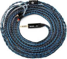 keephifi KBEAR ST16 Plus IEM kabelis 2 m 16 gyslų 2 m ilgio 5N OCC pasidabruotas pintas prailginimo kabelis (2,5 mm, 2 kontaktų, juodai mėlynas)