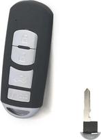 Keičiamasis rakto korpusas + nepjaustytas tuščias avarinis raktas, suderinamas su "Mazda" 4 mygtukų "Smart Keyless Entry" nuotolinio valdymo rakto korpusu PG538E