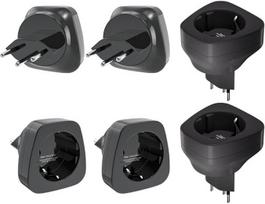 Kelioninis adapteris Šveicarija ES - Vokietijos-Šveicarijos kištukinio lizdo adapteris, Schuko ES-J tipo adapteris Maldyvams, Ruandai, Lichtenšteinui, 6 vnt. (juodas)