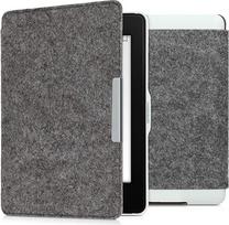 kwmobile "Amazon Kindle Paperwhite" dėklas - "Book Style Felt Fabric" apsauginis el. skaityklės dangtelis "Folio Case" (skirtas 2017 m. ir senesniems), pilkas