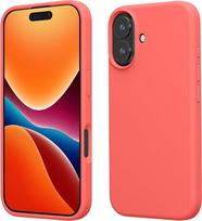 kwmobile mobiliojo telefono dėklas iPhone 16 dėklas, iPhone 16 dėklas - Silikoninis dėklas - Belaidis įkrovimas - Neon Coral