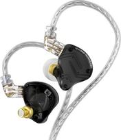KZ ZS10 Pro X ausinių monitorius, patobulintos 4BA 1DD KZ ausinės su keliais vairuotojais ausinėse IEM su nuimamu sidabriniu vėlavimu su 2 kontaktų kabelio lydiniu audiofilams (tamsios spalvos, be mikrofono)