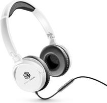 Laidinės ausinės "Music Sound Over Ear Basic" | Ausinės ant ausų, sulankstomas dirželis su 1,2 m nesipainiojančiu kabeliu ir įmontuotu mikrofonu - 3,5 mm lizdo jungtis - baltos spalvos
