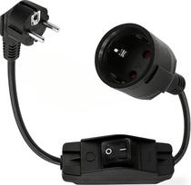 Lauko apsauginių kontaktų prailginimo kabelis su jungikliu, skirtas kištukiniams lizdams IP44, skirtas namams, biurams ir lauko patalpoms, 3 x 1,5 mm², maks. 250 V/16 A, IP44, atsparus vandeniui, su dangteliu, juodas