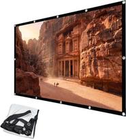 Leinwand Beamer 100 Zoll, 16:9 HD Faltbare Projektionsfläche 221x125cm, Tragbarer Projector Screen für Heimkino, Tagungsraum & Hochzeiten