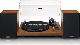 Lenco LS-480 grotuvas su garsiakalbiu ir "Bluetooth" - Vinilo grotuvas - patefonas su "Bluetooth" - 2 x 30 - diržinė pavara - stiprintuvas - MDF korpusas - rudas