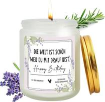 Levandų kvapo žvakė - gimtadienio dovana moterims, Valentino dienos dovana, natūralaus levandų aromato atsipalaidavimo žvakė, dega apie 45 valandas, stiklinėje dėžutėje