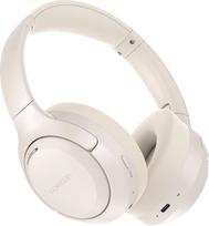 LORELEI QC60 hibridinės aktyvaus triukšmo slopinimo ausinės, belaidės "Bluetooth" ausinės per ausis su mikrofonu, 60 val. atkūrimo laikas, sulankstomos, lengvos, gilaus boso, atminties ausinės, skirtos kelionėms, namų biurui (smėlio spalvos, baltos)
