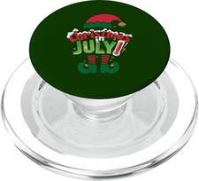 Lustiges Weihnachten im Juli Sommer Elfe Weihnachtsmann Xmas Männer Frauen PopSockets PopGrip für MagSafe