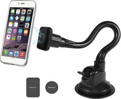 MacAlly MGRIPMAGXL - Telefono laikiklis ir laikiklis ant priekinio automobilio stiklo | Magnetinis laikiklis ir stiprus siurbimo puodelis | 12 colių kaklo universalus įrenginio dydis (Apple iPhone X 8 7 7 6 Plus | Android Pixel Samsung Galaxy)